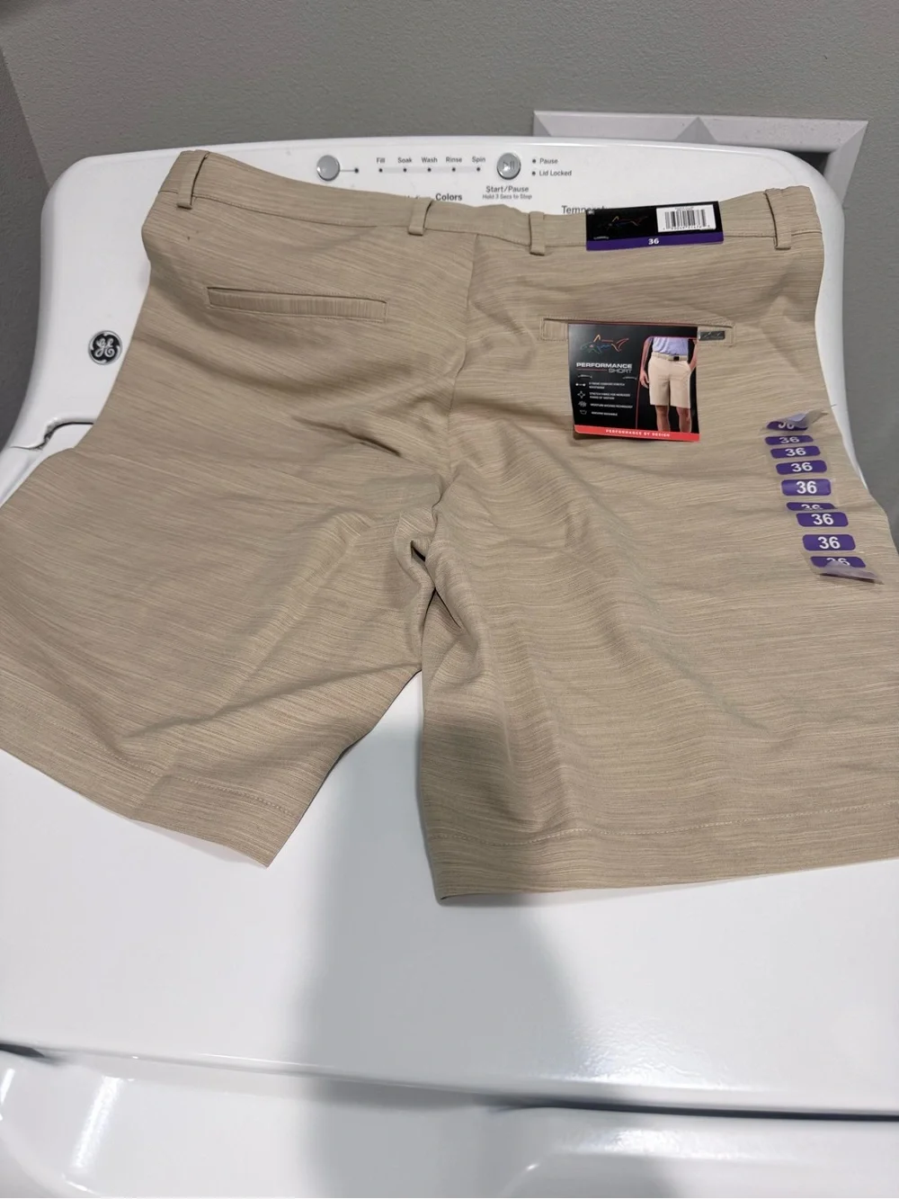 Men's Tan Performance Stretch Shorts